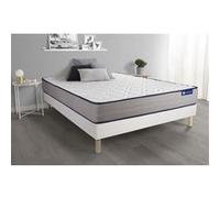 Ensemble matelas Mémoire de forme ACTIMEMO FORM 140x200 cm 5zones de confort + sommier KIT blanc