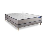 Ensemble matelas Memoire de forme ACTIMEMO FORM 140x200 cm 5zones de confort + sommier KIT gris