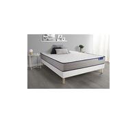 Ensemble matelas Memoire de forme ACTIMEMO FORM 180x200 cm 5zones de confort + sommier KIT blanc