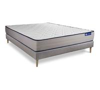 Ensemble matelas Mémoire de forme ACTIMEMO FORM 200x200 cm 5zones de confort + sommier KIT gris