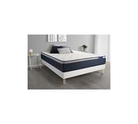 Ensemble matelas Memoire de forme ACTIMEMO MAX 140x200 cm Maxi epaisseur 7zones de confort + sommier KIT blanc