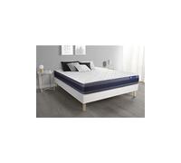 Ensemble Matelas Memoire De Forme Actimemo Morpho 140x200 Maxi Epaisseur 5zones De Confort + Sommier Kit Blanc