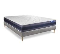 Ensemble matelas Mémoire de forme ACTIMEMO MORPHO 200x200 Maxi épaisseur 5zones de confort + sommier KIT gris G