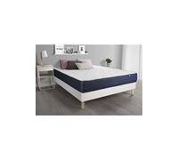 Ensemble matelas Memoire de forme ACTIMEMO SLEEP 140x200 5zones de confort + sommier KIT blanc