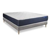 Ensemble matelas Memoire de forme ACTIMEMO SLEEP 200x200 5zones de confort + sommier KIT gris