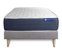Ensemble Matelas Sommier 80x190 cm - Sommier Gris (en kit) - Actimemo Sleep