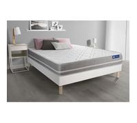 Ensemble matelas Mémoire de forme ACTIMEMO TOUCH 140x190 3zones de confort + sommier KIT blanc
