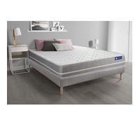 Ensemble matelas Mémoire de forme ACTIMEMO TOUCH 140x190 3zones de confort + sommier KIT gris