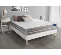 Ensemble Matelas Memoire De Forme Actimemo Touch 160x200 3zones De Confort + Sommier Kit Blanc