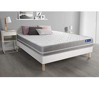 Ensemble Matelas Memoire De Forme Actimemo Touch 160x200 3zones De Confort + Sommier Kit Blanc