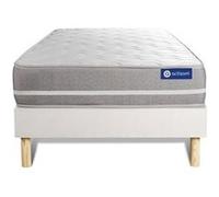 Ensemble matelas mémoire de forme actimemo touch 80x200 3zones de confort + sommier kit blanc G
