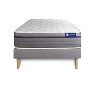 Ensemble Matelas Mémoire de Forme ACTIMEMO Zen 120x190 Maxi épaisseur 7zones de Confort + sommier KIT Gris - Epaisseur : 26 cm - Confort : Equilibré