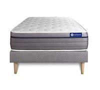 Ensemble Matelas Mémoire de Forme ACTIMEMO Zen 120x190 Maxi épaisseur 7zones de Confort + sommier KIT Gris - Epaisseur : 26 cm - Confort : Equilibré