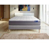 Ensemble matelas Mémoire de forme ACTIMEMO ZEN 140x190 Maxi épaisseur 7zones de confort + sommier KIT gris