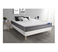 Ensemble Matelas Memoire De Forme Actimemo Zen 140x190 Maxi Epaisseur 7zones De Confort + Sommier Kit Blanc