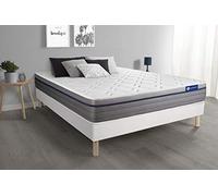 Ensemble Matelas Memoire De Forme Actimemo Zen 180x200 Maxi Epaisseur 7zones De Confort + Sommier Kit Blanc
