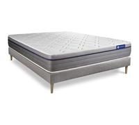 Ensemble matelas Mémoire de forme ACTIMEMO ZEN 200x200 Maxi épaisseur 7zones de confort + sommier KIT gris