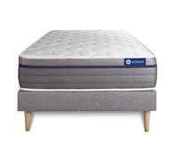 Ensemble Matelas Memoire De Forme Actimemo Zen 80x190 Maxi Epaisseur 7zones De Confort + Sommier Kit Gris