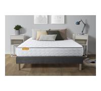 Ensemble matelas Memoire de forme + sommier gris 140x190 Memo