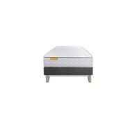 Ensemble matelas Mémoire de forme + sommier gris 90x190 Memo