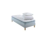 Ensemble matelas mémoire de forme, sommier, pieds, couette et oreiller Songe 500 - 120x190
