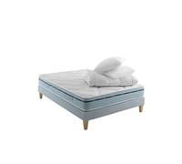Ensemble matelas mémoire de forme, sommier, pieds, couette et oreiller Songe 500 - 160x210