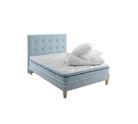 Ensemble matelas mémoire de forme, sommier, pieds, tête de lit, couette et oreiller Songe 500 - 140x190
