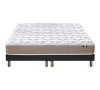Ensemble Matelas Mousse Accueil Latex 3 Zones Initial bi Confort + Sommier 2x80x200 Noir G