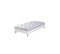 Ensemble Matelas Mousse Accueil Latex Initial Sommier En Kit Blanc 90x200