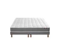 Ensemble Matelas Mousse Accueil Memoire De Forme Mam Azur + Sommier 2x80x200 Gris Chine