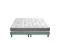 Ensemble Matelas Mousse Accueil Memoire De Forme Mam Azur + Sommier 2x80x200 Sommier vert Celadon
