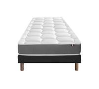 Ensemble Matelas Mousse Accueil Memoire De Forme Mam Azur + Sommier 90x200 Sommier Noir