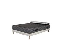 AB Matelas - Ensemble Matelas mousse Cosmos Black accueil mémoire - 140x190 - 2 Oreillers 70x40 - Sommier Blanc