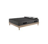 AB Matelas - Ensemble Matelas mousse Cosmos Black accueil mémoire -140x190-2 Oreillerss 70x40-Sommier kit chêne