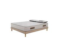 AB Matelas - Ensemble Matelas mousse Cosmos White accueil mémoire-140x200-2 Oreillers 70x40-Sommier kit chêne G