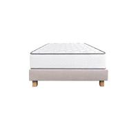 Ensemble Matelas Mousse Ep.20cm + Sommier Tapissier Beige 140x190 cm - IZAC - ALTOBUY