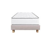 Ensemble Matelas Mousse Ep.20cm + Sommier Tapissier Beige 90x190 cm - IZAC - ALTOBUY