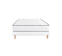 Ensemble Matelas Mousse Ep.20cm + Sommier Tapissier Blanc 140x190 cm - IZAC - ALTOBUY