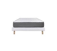 Ensemble Matelas Mousse Ep.20cm + Sommier Tapissier Blanc 140x190 cm - ZENITH - ALTOBUY