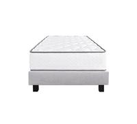 Ensemble Matelas Mousse Ep.20cm + Sommier Tapissier Gris 90x190 cm - IZAC - ALTOBUY