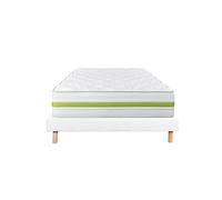 Ensemble Matelas Mousse Ep.30cm + Sommier Tapissier Blanc 140x190 cm - REVA - ALTOBUY