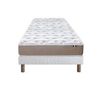 Ensemble Matelas Mousse Haute Resilience Accueil Latex 3 Zones Essence +sommier 90x190 Blanc