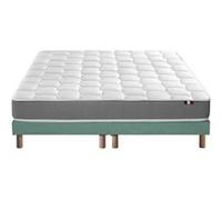 Ensemble Matelas Mousse Haute Resilience Cirrus + Sommier 2x80x200 Sommiervert Celadon G