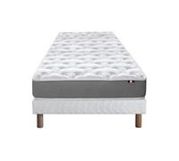 Ensemble Matelas Mousse Reversible Stratus + Sommier 90x190 Sommier Blanc