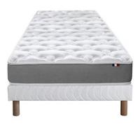 Ensemble Matelas Mousse Reversible Stratus + Sommier 90x190 Sommier Blanc G