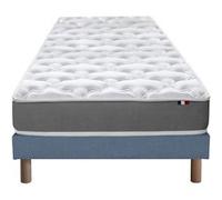 Ensemble Matelas Mousse Reversible Stratus + Sommier 90x190 Sommier Bleu Denim G