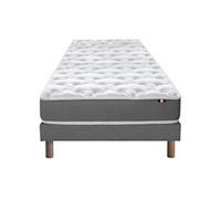 Ensemble Matelas Mousse Reversible Stratus + Sommier 90x190 Sommier Gris Chine