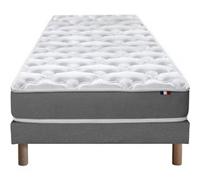 Ensemble Matelas Mousse Reversible Stratus + Sommier 90x190 Sommier Gris Chine G