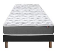Ensemble Matelas Mousse Reversible Stratus + Sommier 90x190 Sommier Noir G