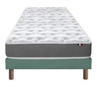 Ensemble Matelas Mousse Reversible Stratus + Sommier 90x190 Sommier Vert Celadon G